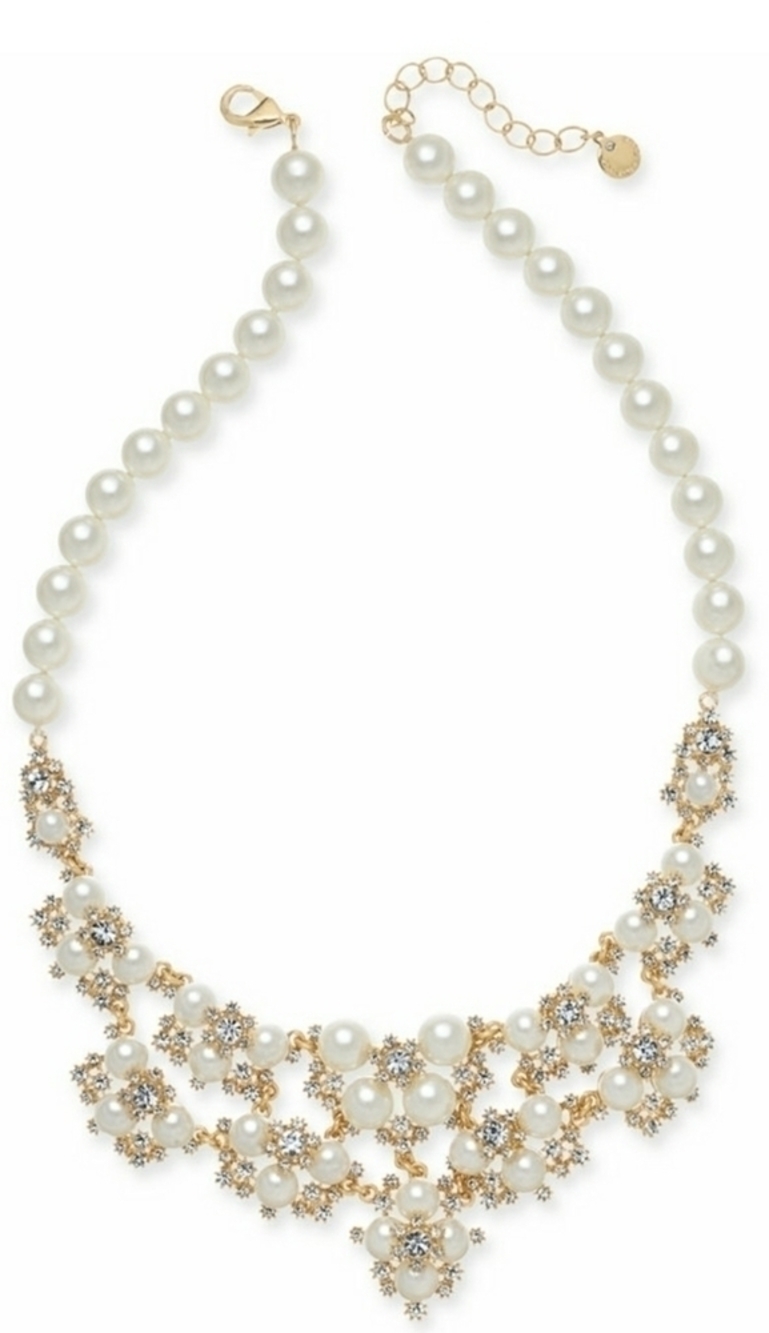 CHARTER CLUB GOLD WHITE‎ PEARLS RHINESTONES NECKLACE BIRTHDAY PARTY - Picture 11 of 11